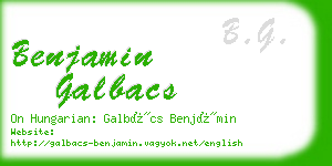 benjamin galbacs business card